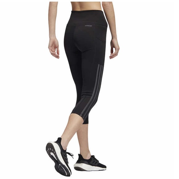 adidas Ladies' 3-Stripe Capri, Black (size : S, M, L, XL, XXL) - Picture 5 of 9